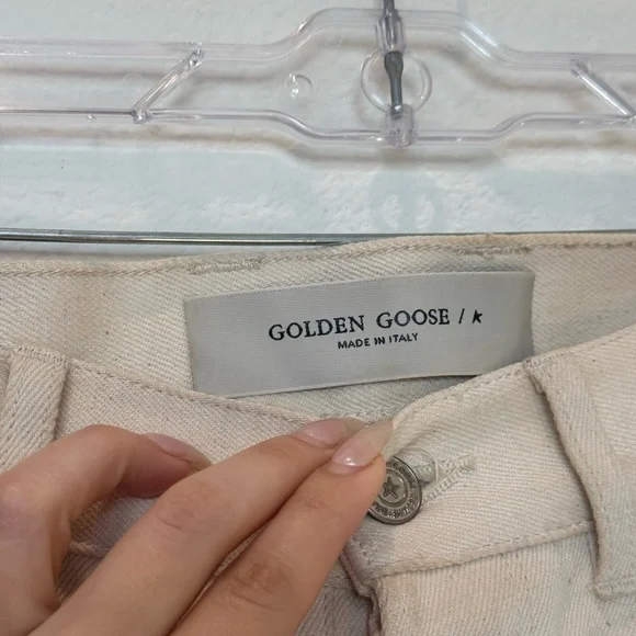 Golden Goose Cream Embellished Straight Leg Jeans - Picture 3 of 4